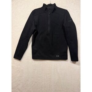 OGIO Mens Black Quarter Zip Pullover Textured Knit Sweater OG729 XS